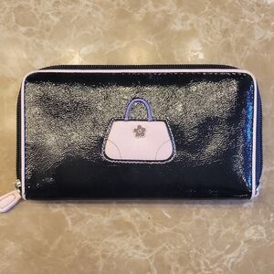 Adorable Rosetti Accessories Black & Pink Wallet with Patent Finish